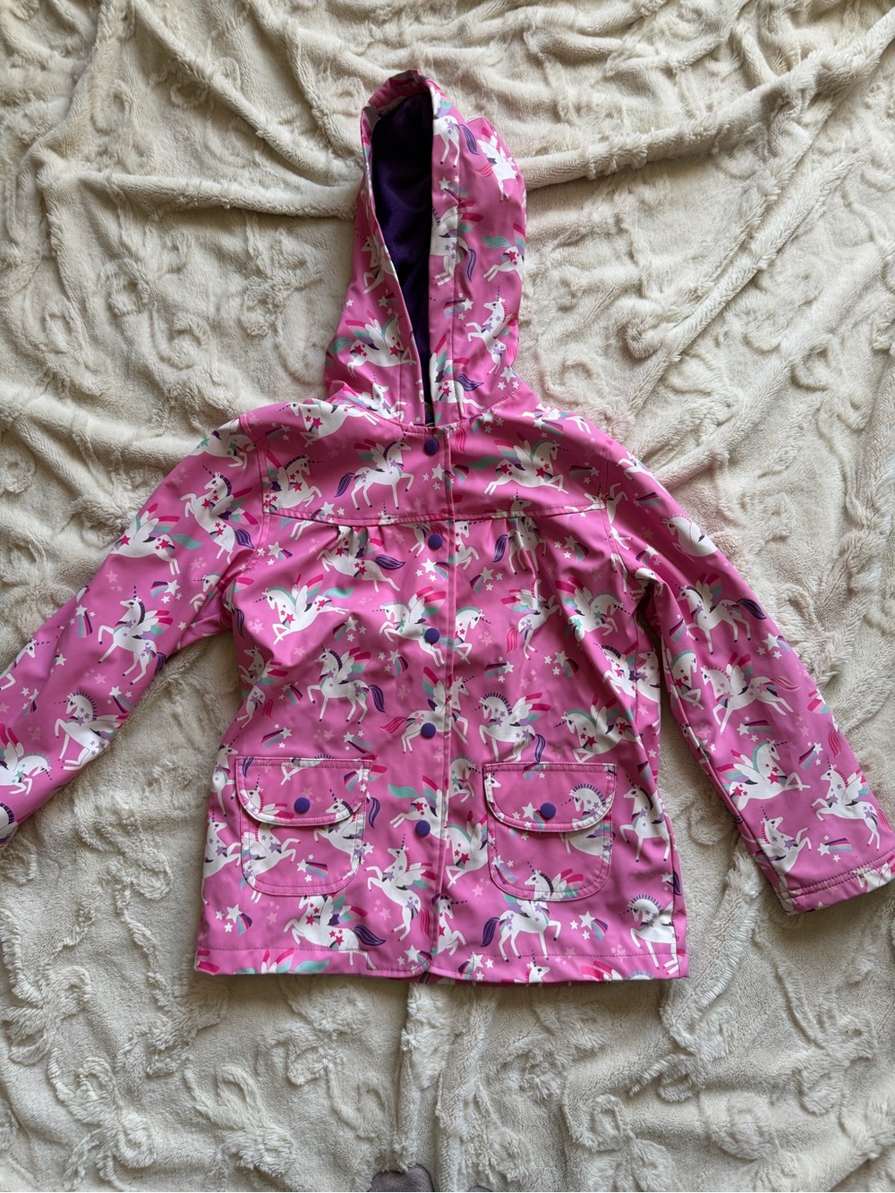 Hatley Pink Unicorn Hooded Kids Raincoat